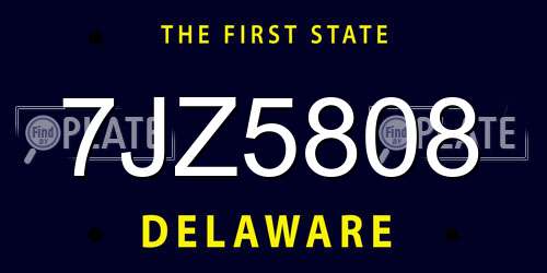 7JZ5808 Delaware License Plate
