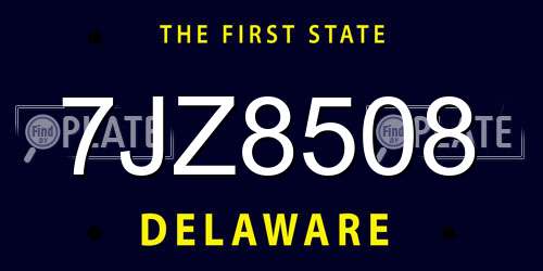 7JZ8508 Delaware License Plate
