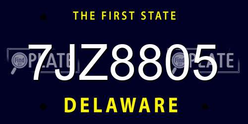 7JZ8805 Delaware License Plate