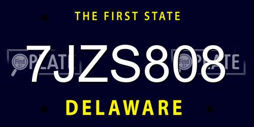 7JZS808 Delaware License Plate