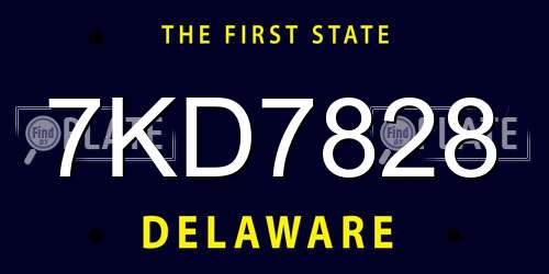 7KD7828 Delaware License Plate