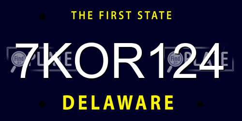 7KOR124 Delaware License Plate