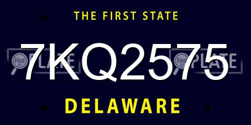 7KQ2575 Delaware License Plate