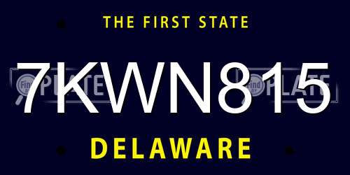 7KWN815 Delaware License Plate