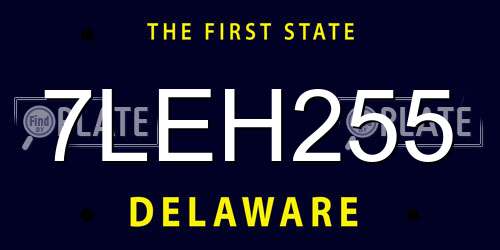 7LEH255 Delaware License Plate