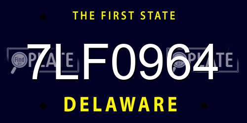 7LF0964 Delaware License Plate