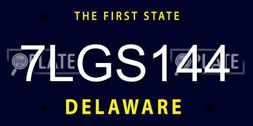 7LGS144 Delaware License Plate