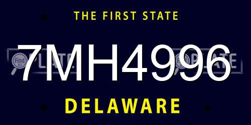 7MH4996 Delaware License Plate