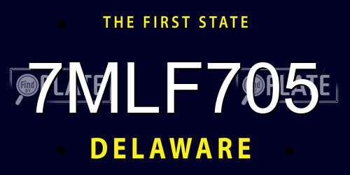 7MLF705 Delaware License Plate