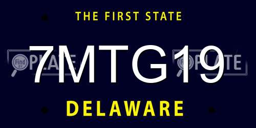 7MTG19 Delaware License Plate