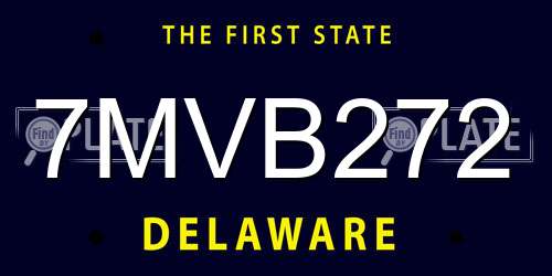 7MVB272 Delaware License Plate