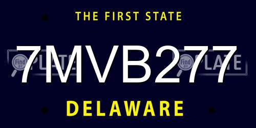 7MVB277 Delaware License Plate