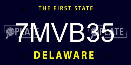 7MVB35 Delaware License Plate
