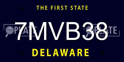 7MVB38 Delaware License Plate