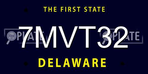 7MVT32 Delaware License Plate
