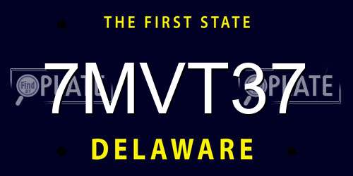 7MVT37 Delaware License Plate