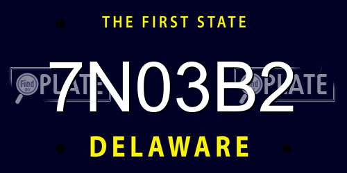 7N03B2 Delaware License Plate