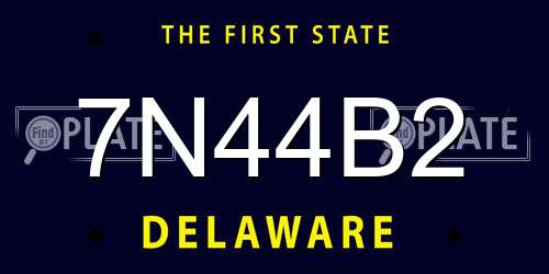7N44B2 Delaware License Plate
