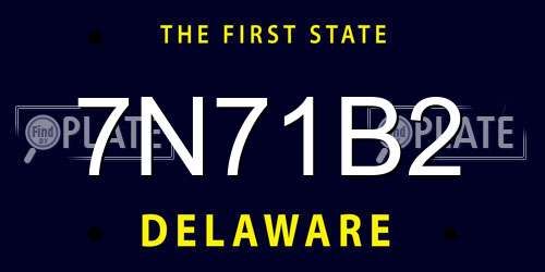 7N71B2 Delaware License Plate