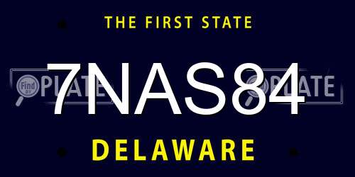 7NAS84 Delaware License Plate
