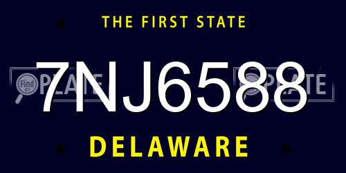 7NJ6588 Delaware License Plate