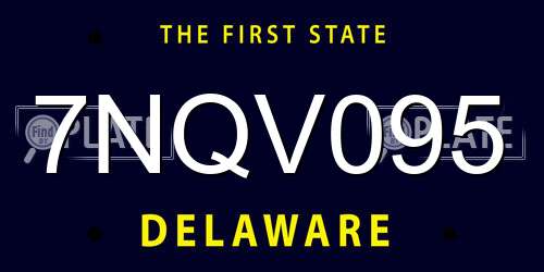 7NQV095 Delaware License Plate