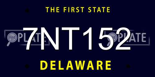 7NT152 Delaware License Plate