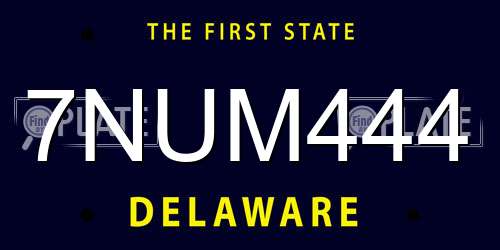 7NUM444 Delaware License Plate