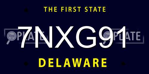 7NXG91 Delaware License Plate