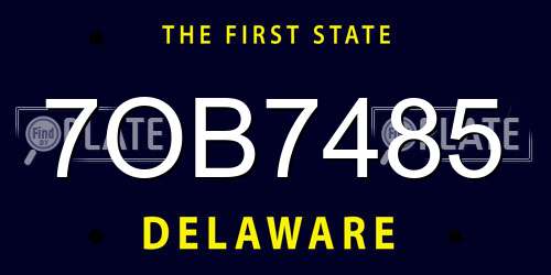 7OB7485 Delaware License Plate