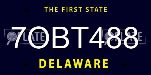 7OBT488 Delaware License Plate