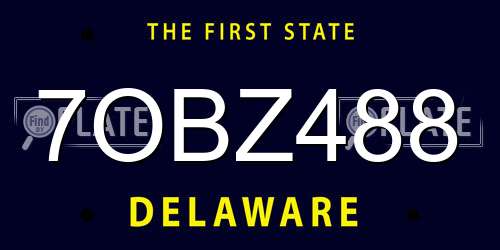 7OBZ488 Delaware License Plate