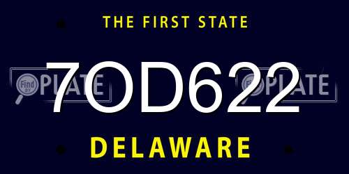 7OD622 Delaware License Plate