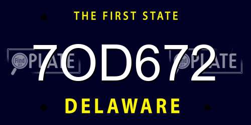7OD672 Delaware License Plate