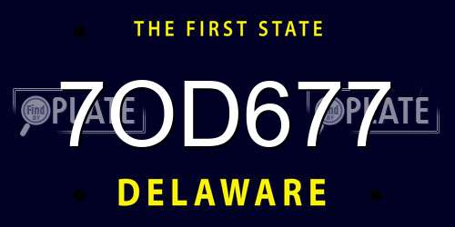 7OD677 Delaware License Plate