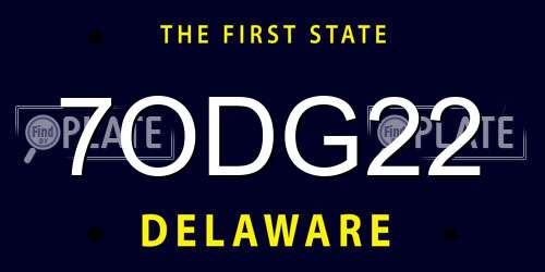 7ODG22 Delaware License Plate