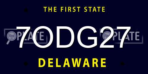 7ODG27 Delaware License Plate