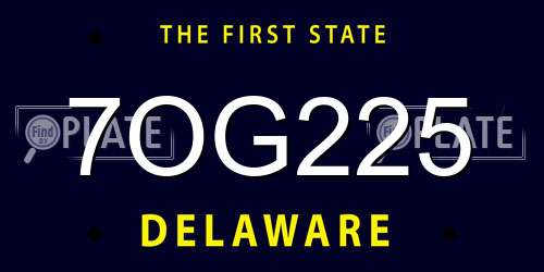 7OG225 Delaware License Plate