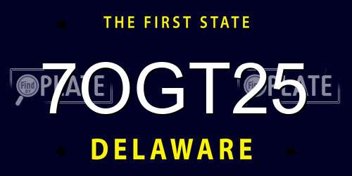 7OGT25 Delaware License Plate