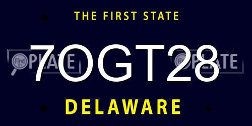 7OGT28 Delaware License Plate