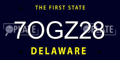 7OGZ28 Delaware License Plate