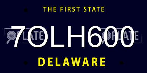 7OLH600 Delaware License Plate