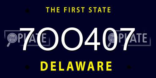 7OO407 Delaware License Plate