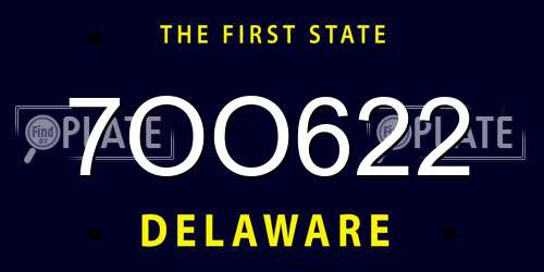 7OO622 Delaware License Plate