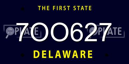 7OO627 Delaware License Plate