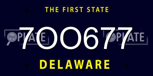 7OO677 Delaware License Plate