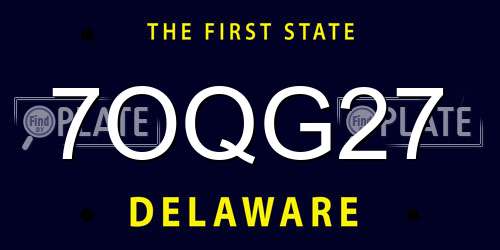 7OQG27 Delaware License Plate