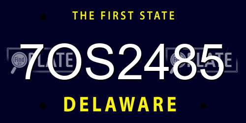7OS2485 Delaware License Plate