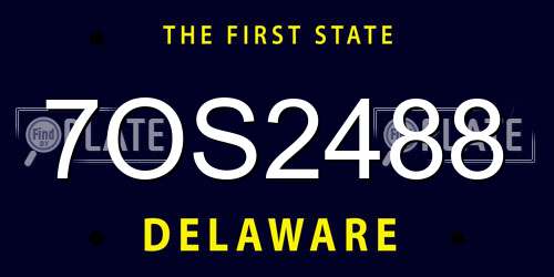 7OS2488 Delaware License Plate