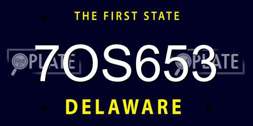 7OS653 Delaware License Plate